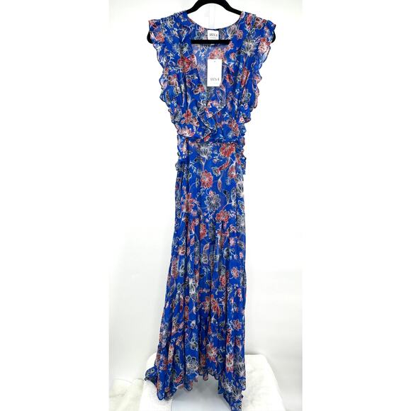 Misa Los Angeles Natasha‎ Cut Out Ruffled Midi Dress Large - Picture 4 of 13